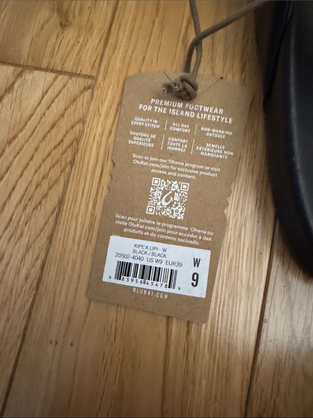 NWT olukai kipea lipi Black Flip-Flop Sandals - Picture 10 of 10